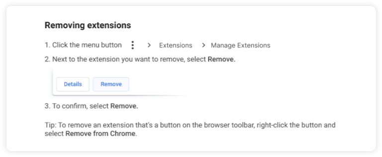 remove extension